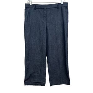 Talbots Womens Dress Pants Straight Leg Slash Pockets Zip Fly Heather Blue 16*
